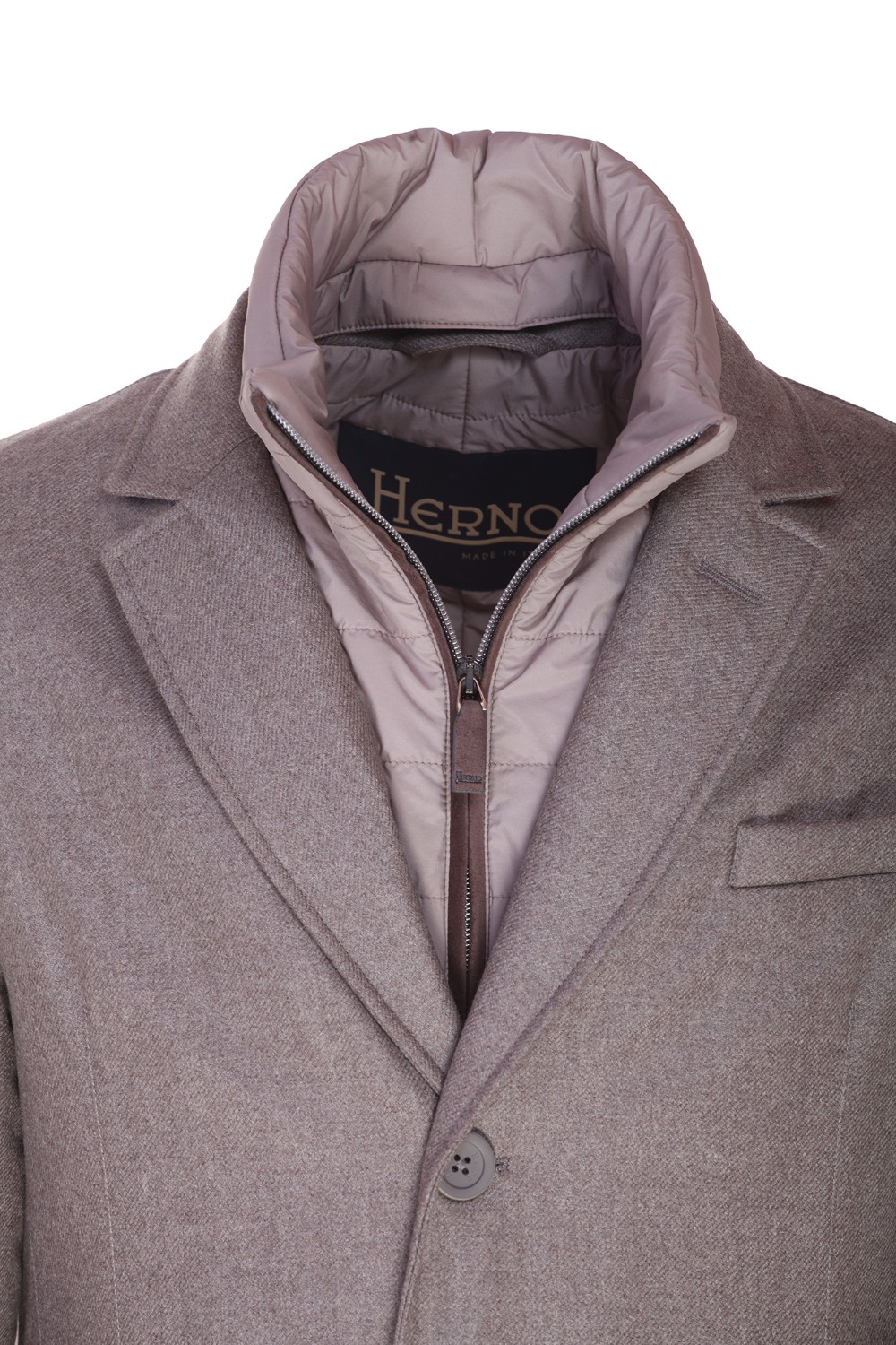 shop HERNO  Cappotto: Herno cappotto in lana e cashmere.
Trattamento idrorepellente.
Vestibilità regolare.
Pettorina staccabile dotata di chiusura con zip a doppio cursore.
Tasca a filetto sul petto.
Chiusura a bottoni.
Tasche con pattina.
Composizone: 93% Lana 7% Cashmere.
Fabbricato in Cina.. CA000164U 33260-2720 number 8512031